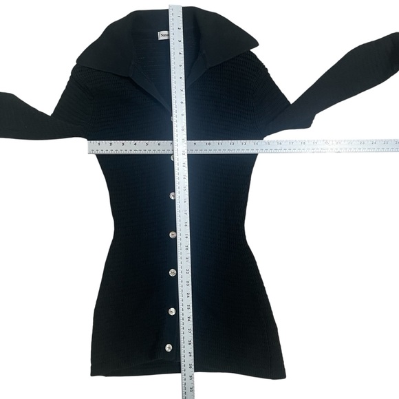 Nanushka Black Button-Up Knit Cardigan - Picture 3 of 9